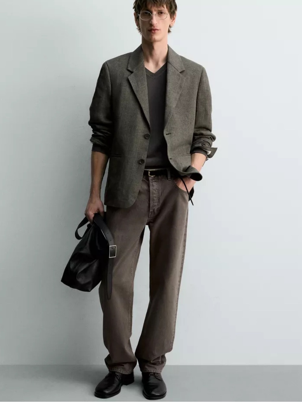 Zara Olive-Grey Tailored Sport Coat